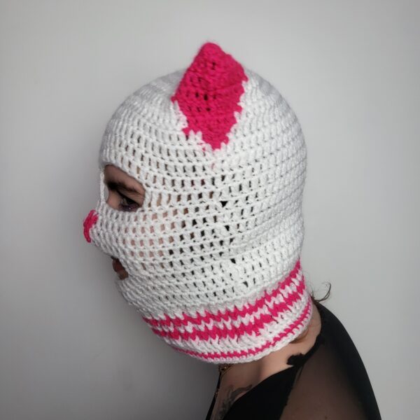 Cagoule chat blanc et rose – Image 2