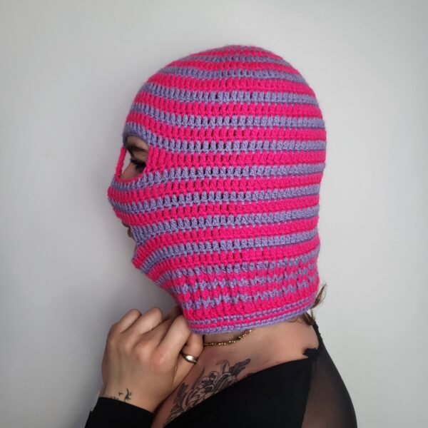 Cagoule rose et violette à rayure – Image 2